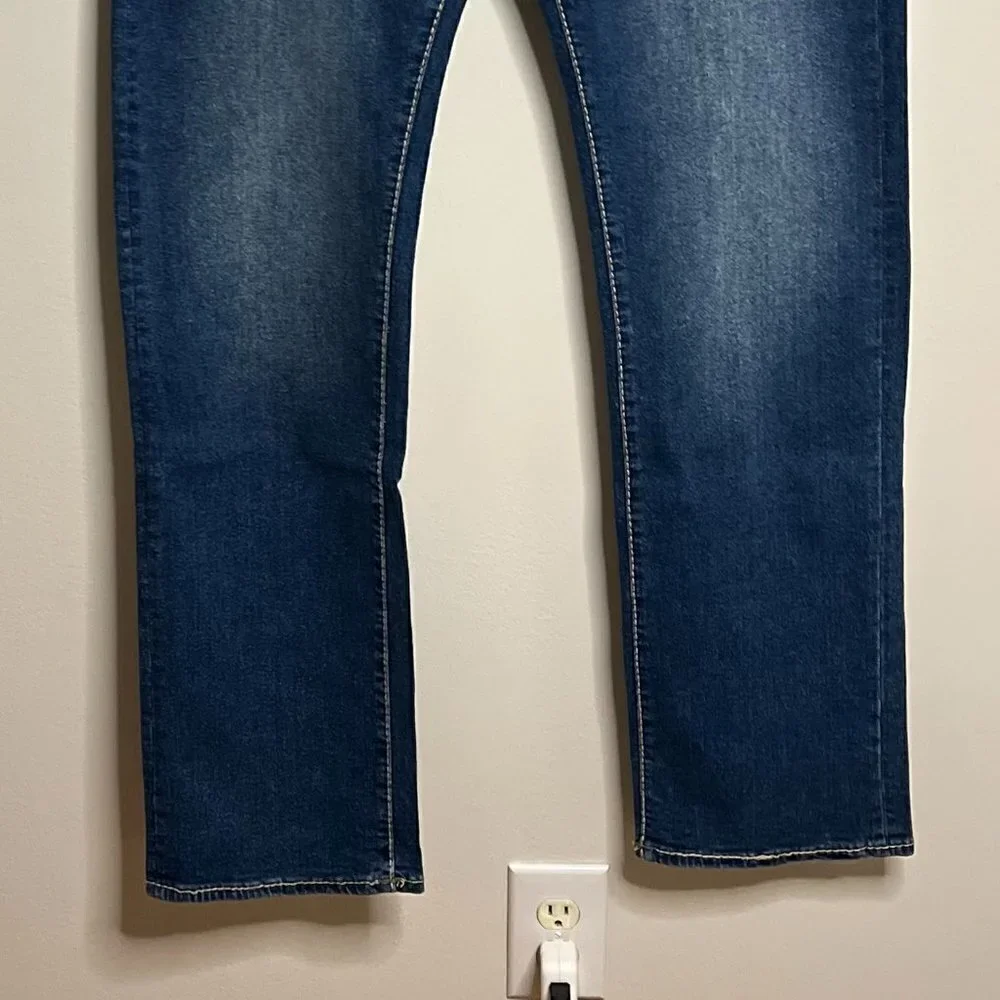 True Religion RICKY BIG T STITCH STRAIGHT JEAN Size 34 x 32